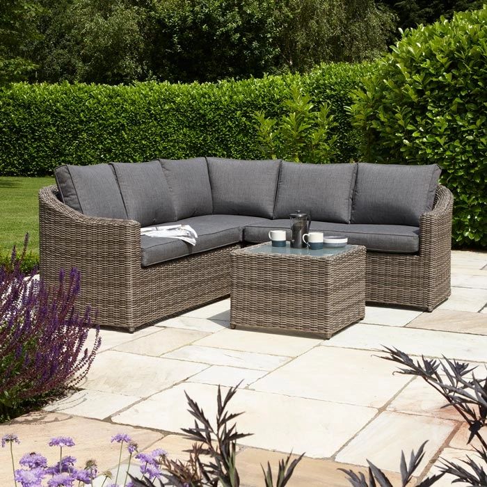 Midland Garden Furniture Ascot Corner Garden Sofa Natural Weave